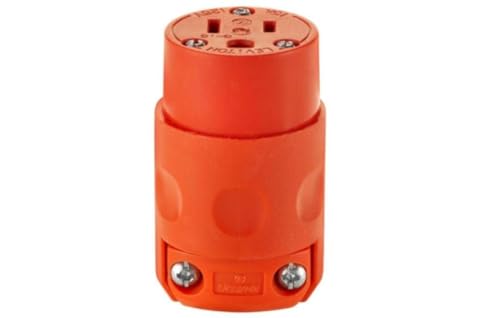 Leviton 15A 125V Grounding Power Cord Outlet - Orange, Pack of 1
