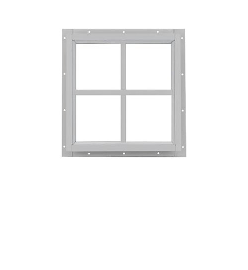 Shed Windows and More 12" x 12" White Flush Mount Shed Window Tempered Safety Glass Aluminum Frame Playhouse Window