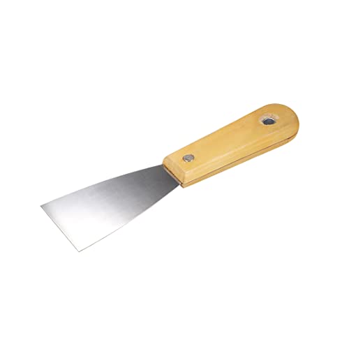 uxcell Putty Scraper 2" Cr-V Steel Stiff Putty Knives with Wooden Handle for Taping Paint Wall Floor Tile 3pcs