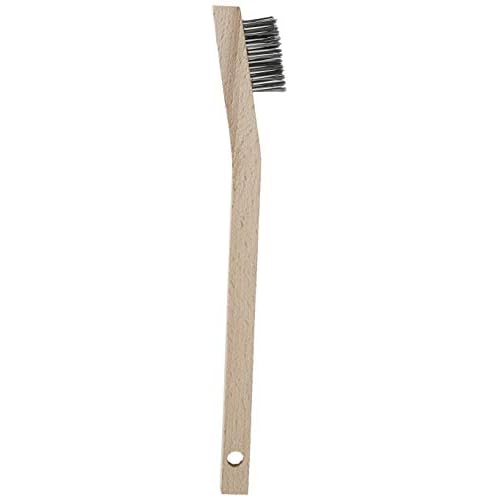 Forney 70506 Wire Scratch Brush, Stainless Steel with Wood Handle, 7-3/4-Inch-by-.006-Inch