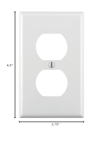 Leviton 1-Gang Duplex Wall Plate, White, Standard Size, Pack of 1