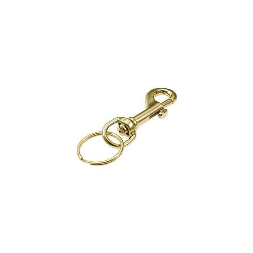 Lucky Line 3" Solid Brass Bolt Snap with 1" Brass Split Key Ring (45001)