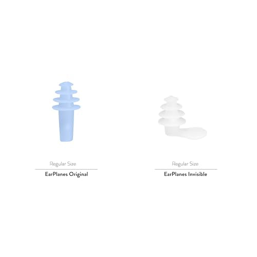 EarPlanes+ Invisible Airplane Travel Ear Protection Clear Low-Profile Design (Adult 1, Count)