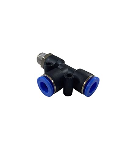 ARC-POWER 3/8" Tube OD x 1/4" MNPT Brass Push-In Male Tee Fitting