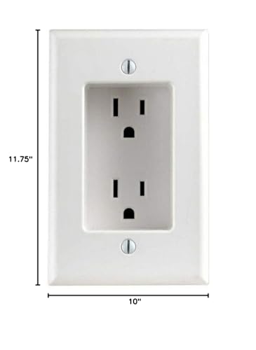 Leviton 689-W 15 Amp 1-Gang Recessed Duplex Receptacle, Residential Grade, with Screws Mounted to Housing, White, 1-Pack