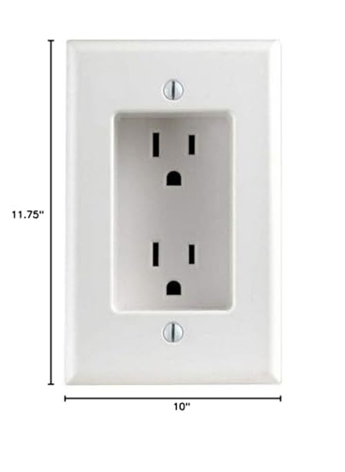 Leviton 689-W 15 Amp 1-Gang Recessed Duplex Receptacle, Residential Grade, with Screws Mounted to Housing, White, 1-Pack