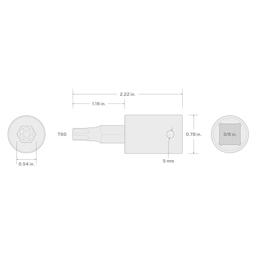 TEKTON 3/8 Inch Drive x T60 Torx Impact Bit Socket | SIB14260