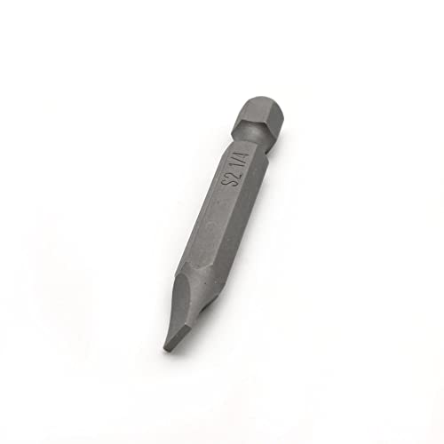 25 pc 1/4 Inch Flat Impact Ready 2 Inch Length Slotted Screwdriver Insert Bit Hex Shank with Quick Release Slot