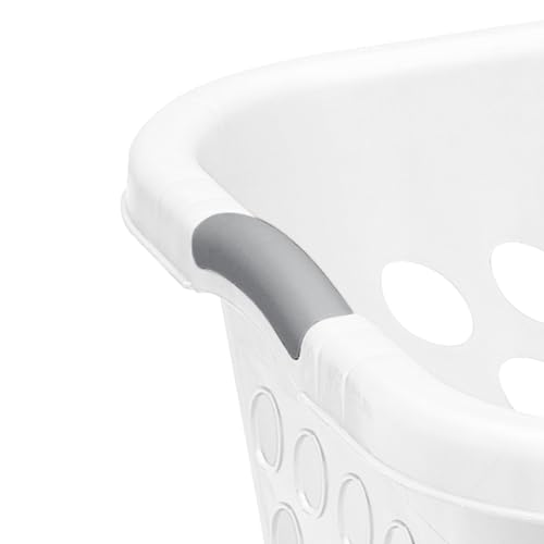 PEtbon 1.5 Bushel Square Laundry Basket White with Handles