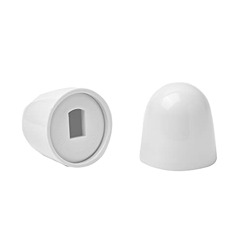 Jwodo 4-Pack Universal Round Toilet Bolt Caps with Washers, Easy Push-On Installation, White