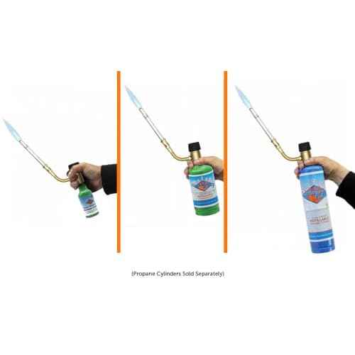 Flame King YSNAX1-023CGA High Intensity Propane Torch Head with Ultra Swirl Flame for Soldering, Brazing, Plumbing, Lighting Charcoal/Fire Pits, Compatible with 1LB Cylinders, MAPP, and MAP-PRO