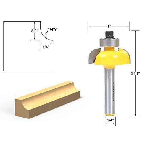 YONICO Cove Router Bits Edge Forming 1/4-Inch Radius 1/4-Inch Shank 13152q