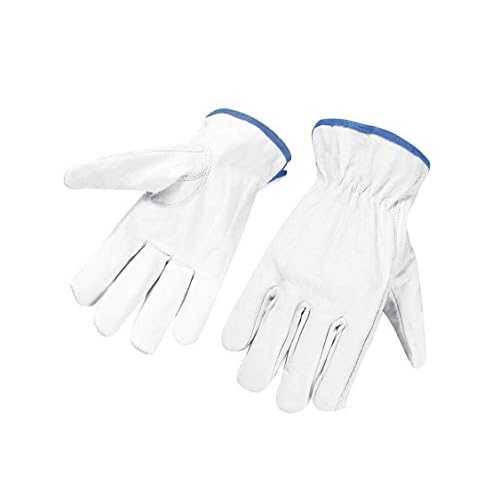 12 pair Cowhide Grain Leather Work Gloves (PPE) Natural Color