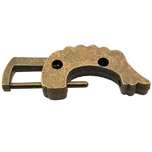 Fish Shaped Retro Padlock with Key and Tassels, Retro Antique Wooden Box Lock Alloy Jewelry Box Fish Pattern Lock