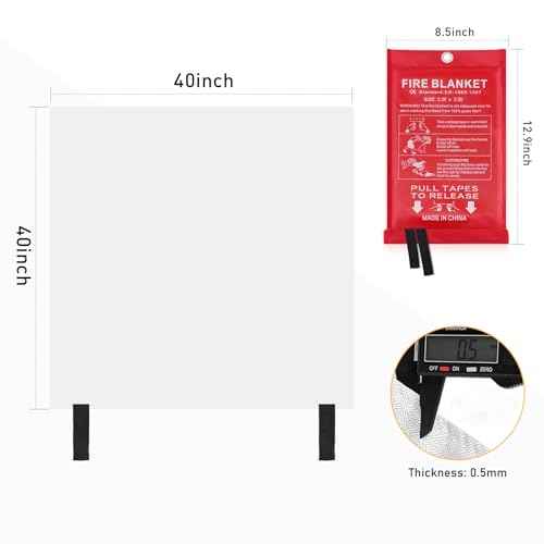 Mondoshop Emergency Fire Blankets for Home Kitchen Emergency Fire Blankets for Camping, Picnic, Fireplace, School, Grill, Car, Office, Warehouse
