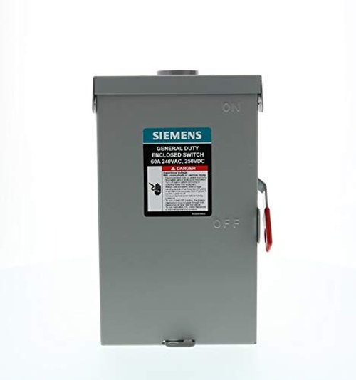 SIEMENS 3P 60A 240V General Duty Safety Switch Outdoor, Fusible