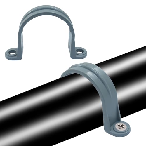 12 Pack 1-1/2 Inch PVC Pipe Strap, 2-Hole Plastic Conduit Clamp Pipe Supports, Durable Pipe Hangers for PVC Pipes/Cables