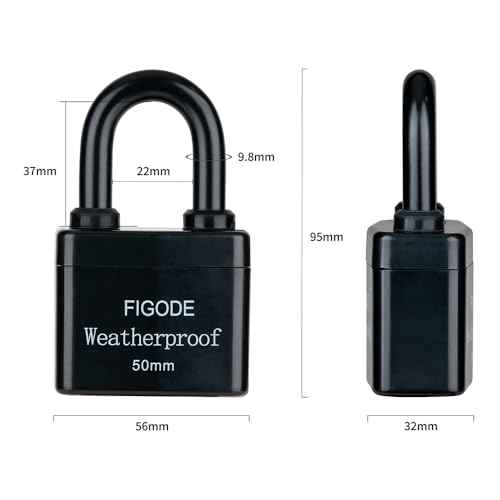 FIGODE¢ç Outdoor Waterproof Padlock, Large Heavy Duty Sturdy Covered Laminated Steel Keyed Lock, 2.2 in. Wide