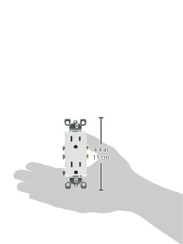 Leviton 5325-WMP 15A White Decora Duplex Receptacle 10-Pack - Grounding, Residential Grade