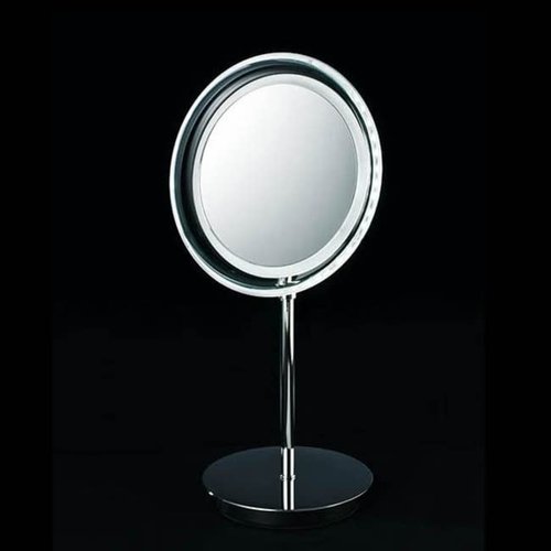 WS Bath Collections WS 15 Spiegel 7-7/8" W x 15" H Circular Framed Bathroom Mirror with Light - Polished Chrome