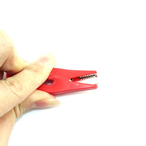 2Pairs Full Insulation Car Battery Test Lead, 30A Protecting Alligator Clips Crocodile Clamps (Black+Red)