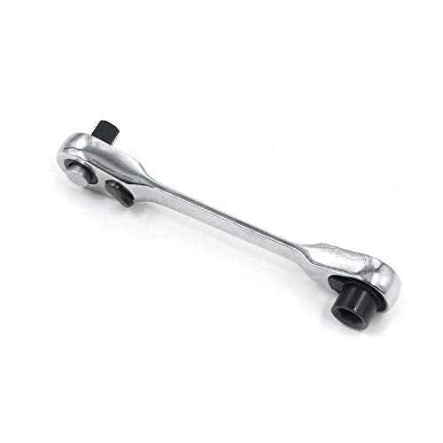 Geesatis 1/4 Inch Mini Double Headed Ratchet Wrench 72 Tooth Drive Socket and Screwdriver Bit Ratchet Set Rotator 5 Degrees Quick Install Release Ratchet Accessories Tool