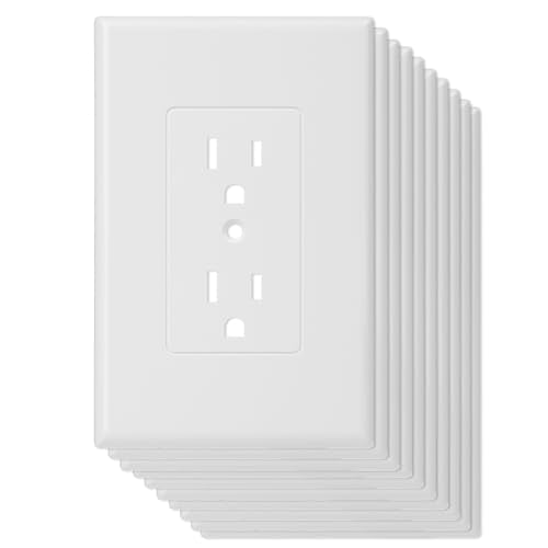 Bates Choice 1-Gang Duplex Wall Plate 3.18x4.98 Inches White 10 Pack