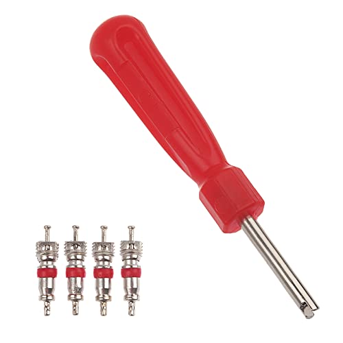 A.I.FORCE 4Pcs 1/4" NPT Tank Valve, Air Compressor Fill Valve With Anti-Corrosion Brass Schrader and Caps, Extra Replacement Stems Cores and Tool