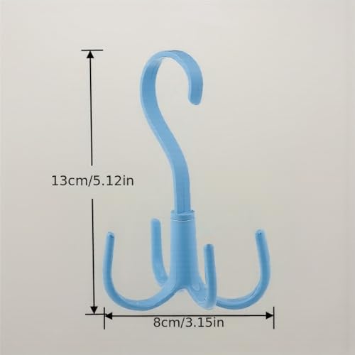 1pc 360° Rotatable 4-Claw Hook–Heavy Duty Hanger for Bags, Ties, Hats, Belts,Space Saving Closet Organizer for Men & Women