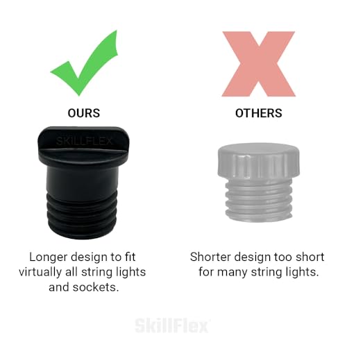 Skillflex 5 Pack E26 Light Socket Safety Caps for String & Recessed Lights