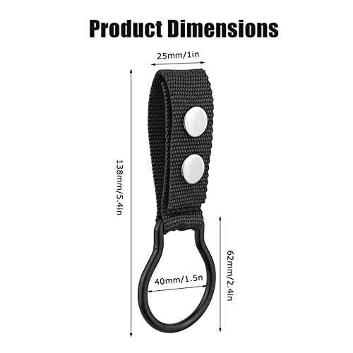 Flashlight Ring for Duty Belt, 2 Pack Nylon Dual Snap Clip Flashlight Holder UIInosoo for Duty Belt Keep D/C Cell Flashlight