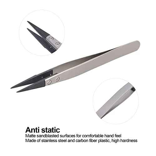 Plastic Tweezers, Anti-Static Rubber Tip Tweezers for Emiconductor Microelectronics