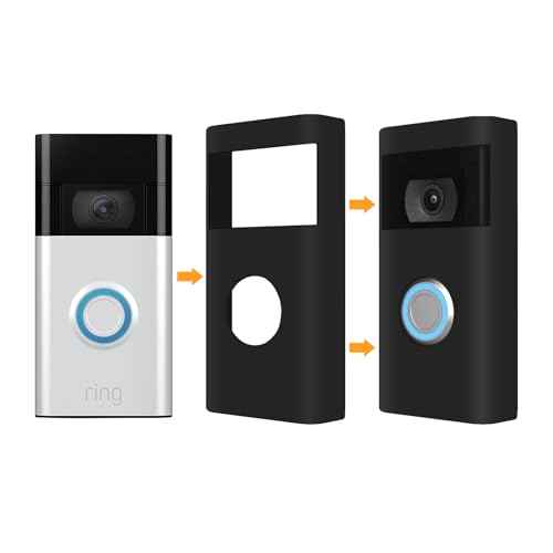 Silicone Skin Case Cover Compatible with Ring Video Doorbell (2nd Gen & Battery Doorbell Plus), Ring Doorbell Cover Durable, Weather, UV, Rain Resistant
