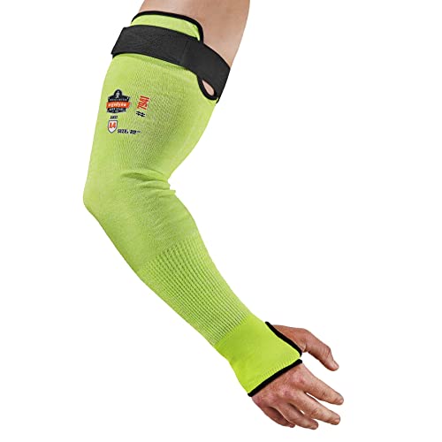 Ergodyne ProFlex 7941 Cut Resistant Protective Arm Sleeve, Cut Level A4, Pair, Lime, 22 Inch