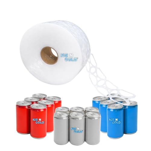 6-Pack Rings (1000ct Roll) Universal Fit for 12oz Beer/Soda Cans | Ice N Cold