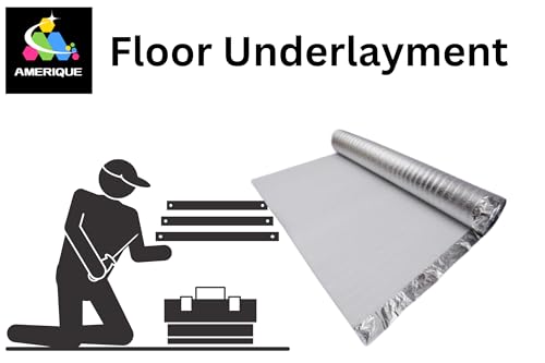 AMERIQUE 800SQFT 4TH Generation Blue 2MM Thick Flooring Underlayment Padding 3-in-1 Heavy Duty Foam with Tape & Vapor Barrier