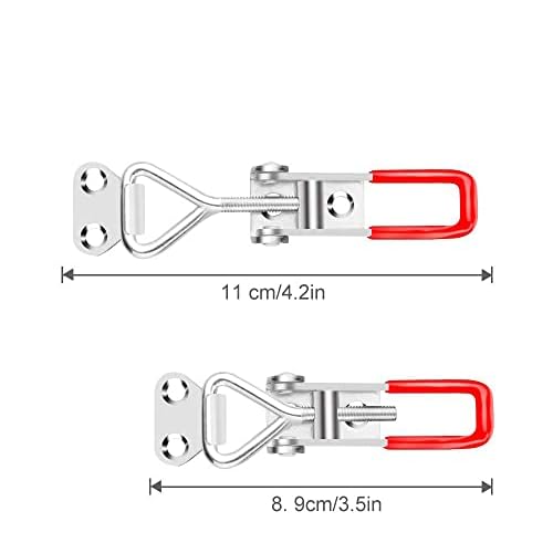 E-TING 6-Pack 4001 330Lbs Holding Capacity Adjustable Toggle Latch Clamp Smoker Latch Clamps 150Kg Quick Release Pull Latch +24 Screws for Various Tool Box