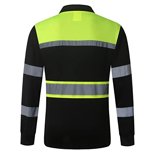 Safety Shirts for Men,High Reflective Men Polo Shirts with Pocket,Short Sleeve Workwear Breathable