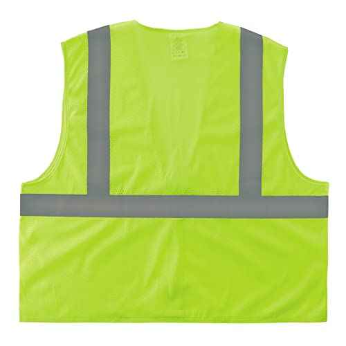 Ergodyne GloWear Hi-Vis Safety Vest - Type R, Class 2, Orange, Mesh, Zipper, Regular Fit, Adult, Unisex, Safety Vest