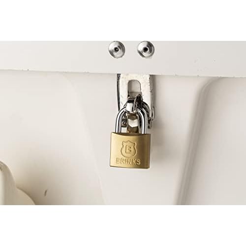 BRINKS - 40mm Solid Brass Keyed Padlock with 7/8¡± Shackle Clearance, 4-Pack - Chrome Plated with Hardened Steel Shackle, (171-40401)