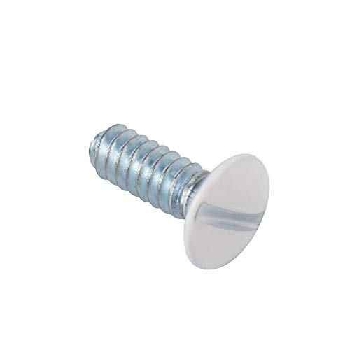 Henne Bery 3/8 Inch Long 6-32 Thread White Wall Plate Screws 50 Pack