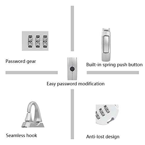 SDTC Tech 5 PCS Combination Luggage Lock Password Security Padlock Zinc Alloy Black Small Safe Combination Padlocks for Luggage Briefcases Suitcases Backpacks Computer Bags Locker Tool Cabinet