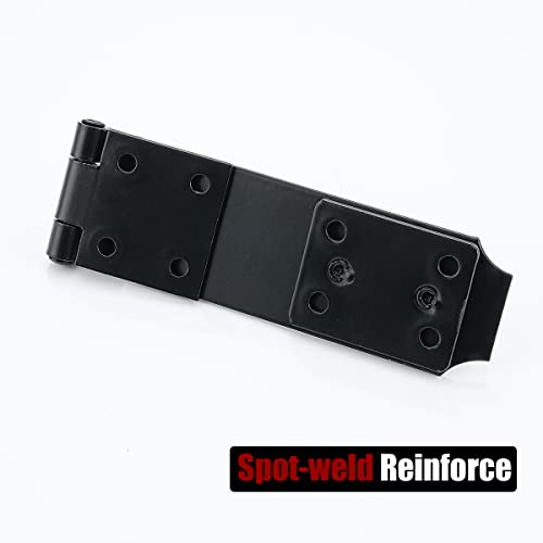 JQK Door Hasp Latch Lock, 5 Inch 304 Stainless Steel Safety Packlock Clasp Thickness 1.9 mm, Matte Black 2 Pack, DL130-PB-P2