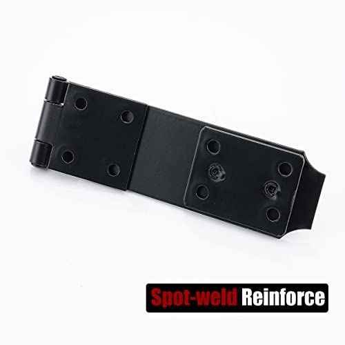 JQK Door Hasp Latch Lock, 5 Inch 304 Stainless Steel Safety Packlock Clasp Thickness 1.9 mm, Matte Black 2 Pack, DL130-PB-P2