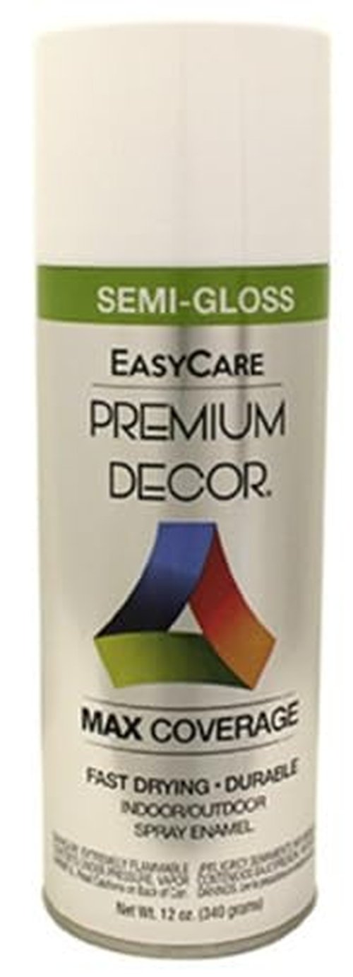 EasyCare Premium Decor, Max Coverage Spray Paint, Semi-Gloss White, 12 oz. - Pack of (2)