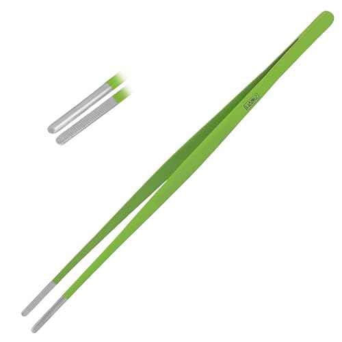 HADIZ Stainless steel Garden Tweezers Plant Tweezer For Catus and Succulents Straight 12 Inch Size (Straight)
