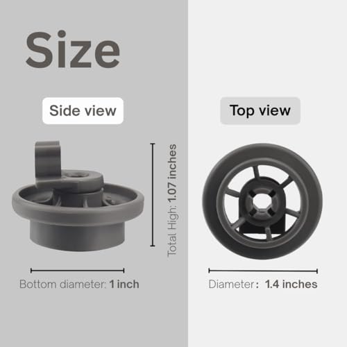 Telehybrid 4 Pack LG Dishwasher Lower Rack Wheels Replacements 4581DD3003B/4581DD9002B