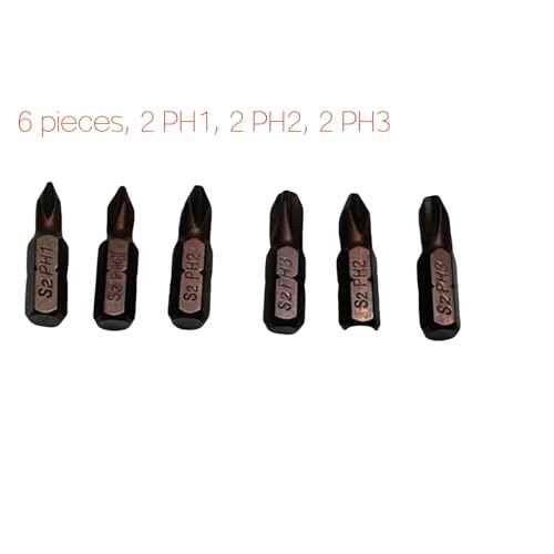6-Pack25mm Jis Screwdriver Bit Set,Jis Phillips,With Magnetic Tip S2alloysteel Material,Vesselsuitable,Electric Drill Drills, Motorcycles, Cars, And Bicycle (PH1,PH2,PH3X2)