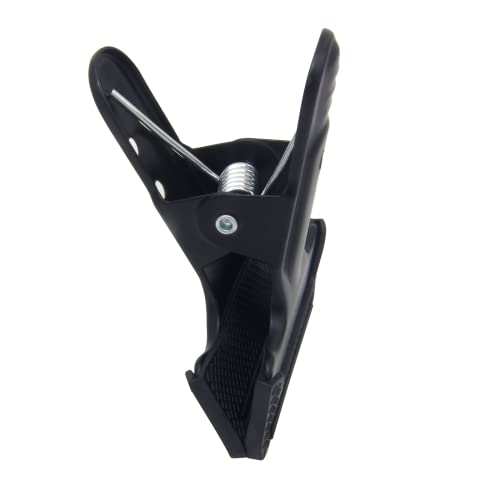 2 Pack 4-1/4" Heavy Duty Spring Clamps Clips, Black Metal Rubber Hinge Clip File Clamps for Photography Background Stands, Home Improvement Projects (2.17" Opening)