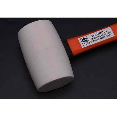 Edward Tools White Rubber Mallet Hammer - Harden - Non marking - Durable Eco-Friendly Hammer for Flooring, Camping, Tent Stakes, Woodworking, Pavers - Ergo Grip Handle - Flat Surface Head (8 oz)